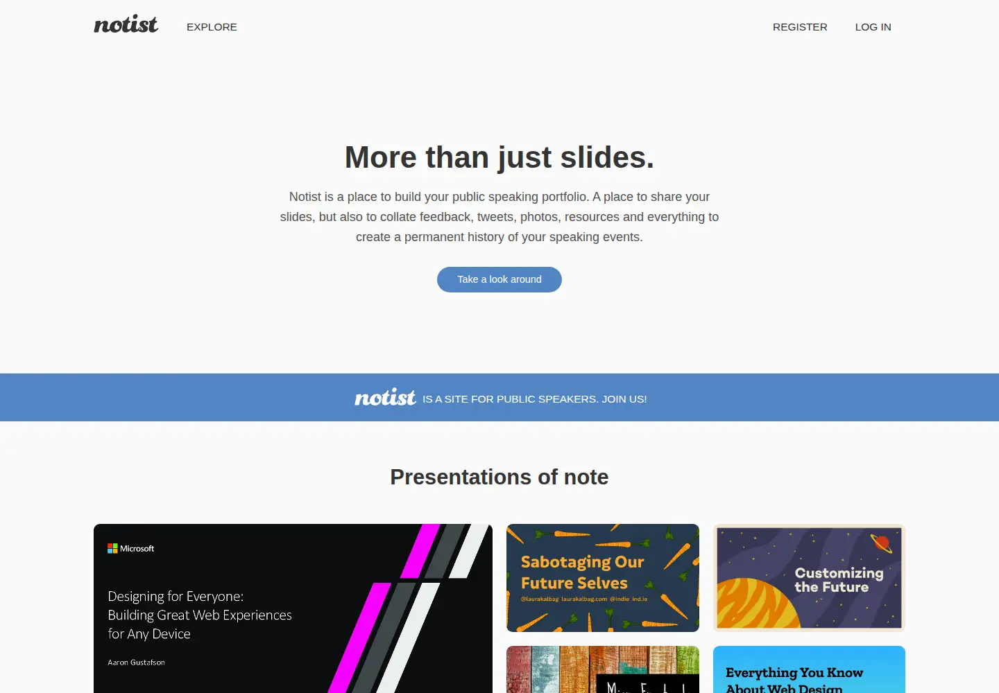 Screenshot of noti.st