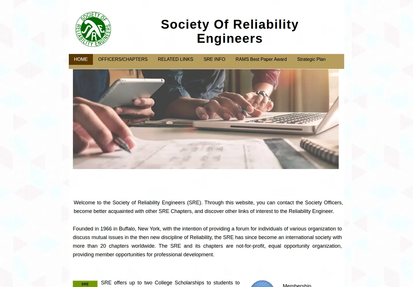 Screenshot of sre.org