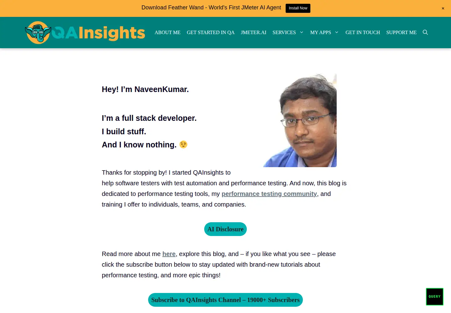 Screenshot of qainsights.com