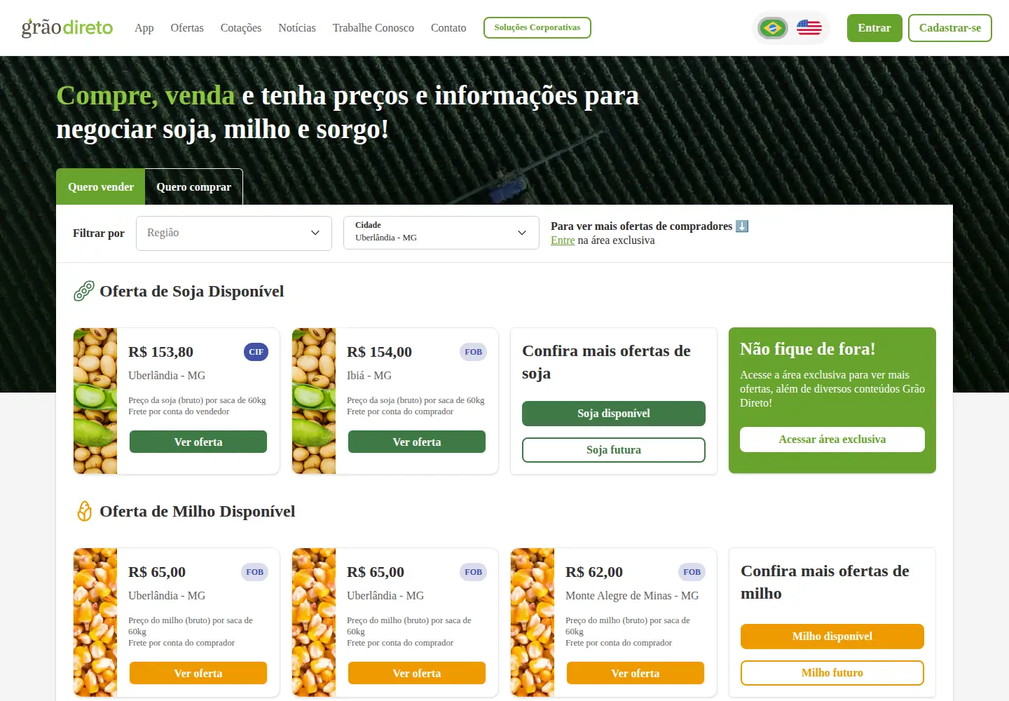 Captured homepage of graodireto.com.br in the current scan
