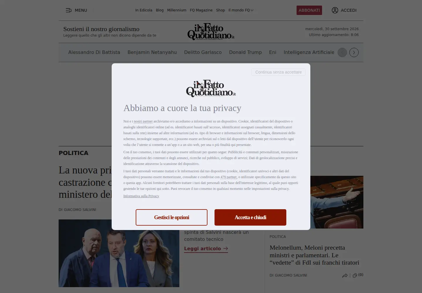 Screenshot of ilfattoquotidiano.it