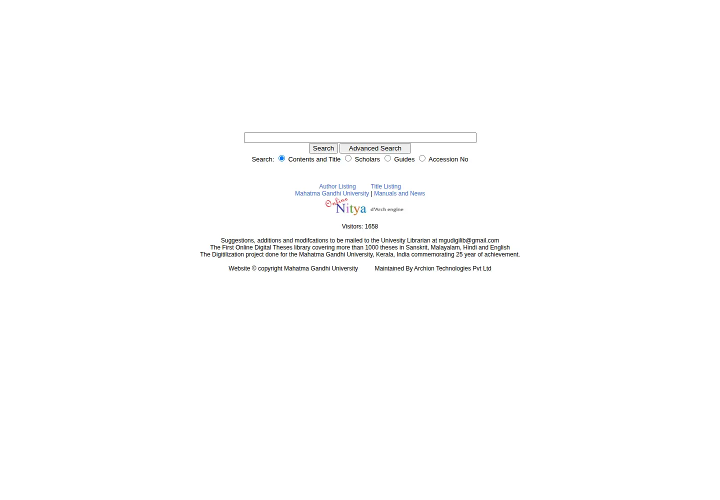 Screenshot of mgutheses.in