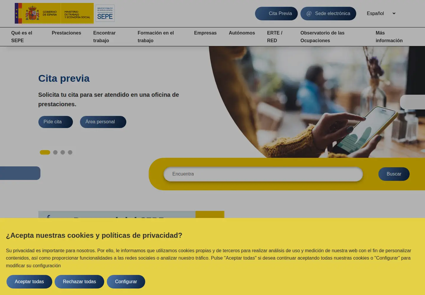 Screenshot of sepe.es
