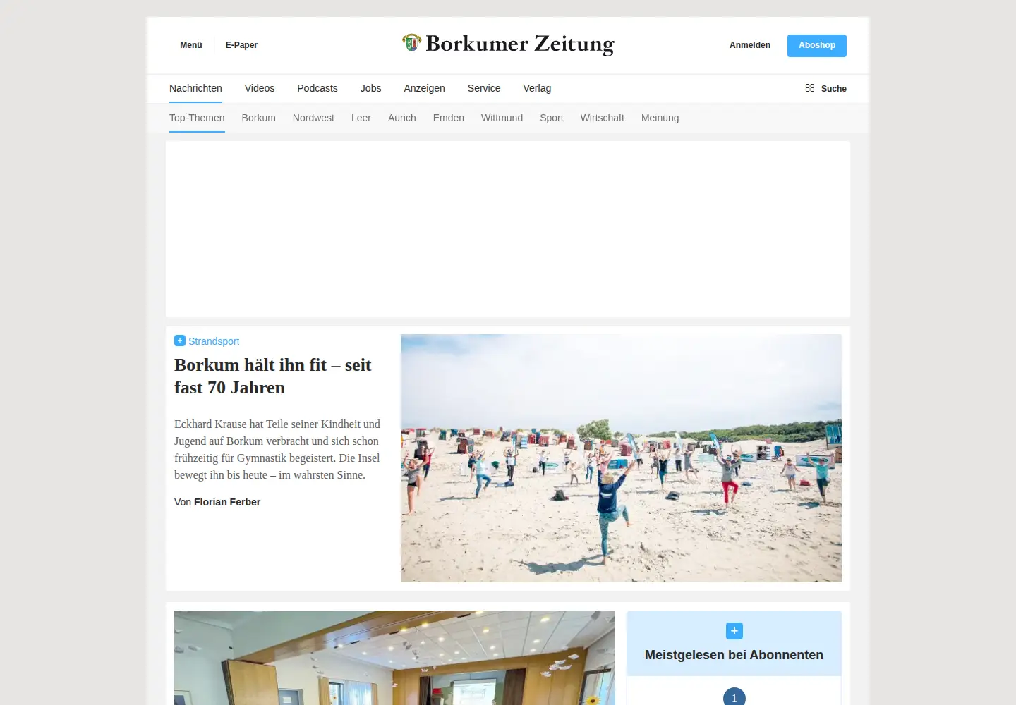Screenshot of borkumer-zeitung.de
