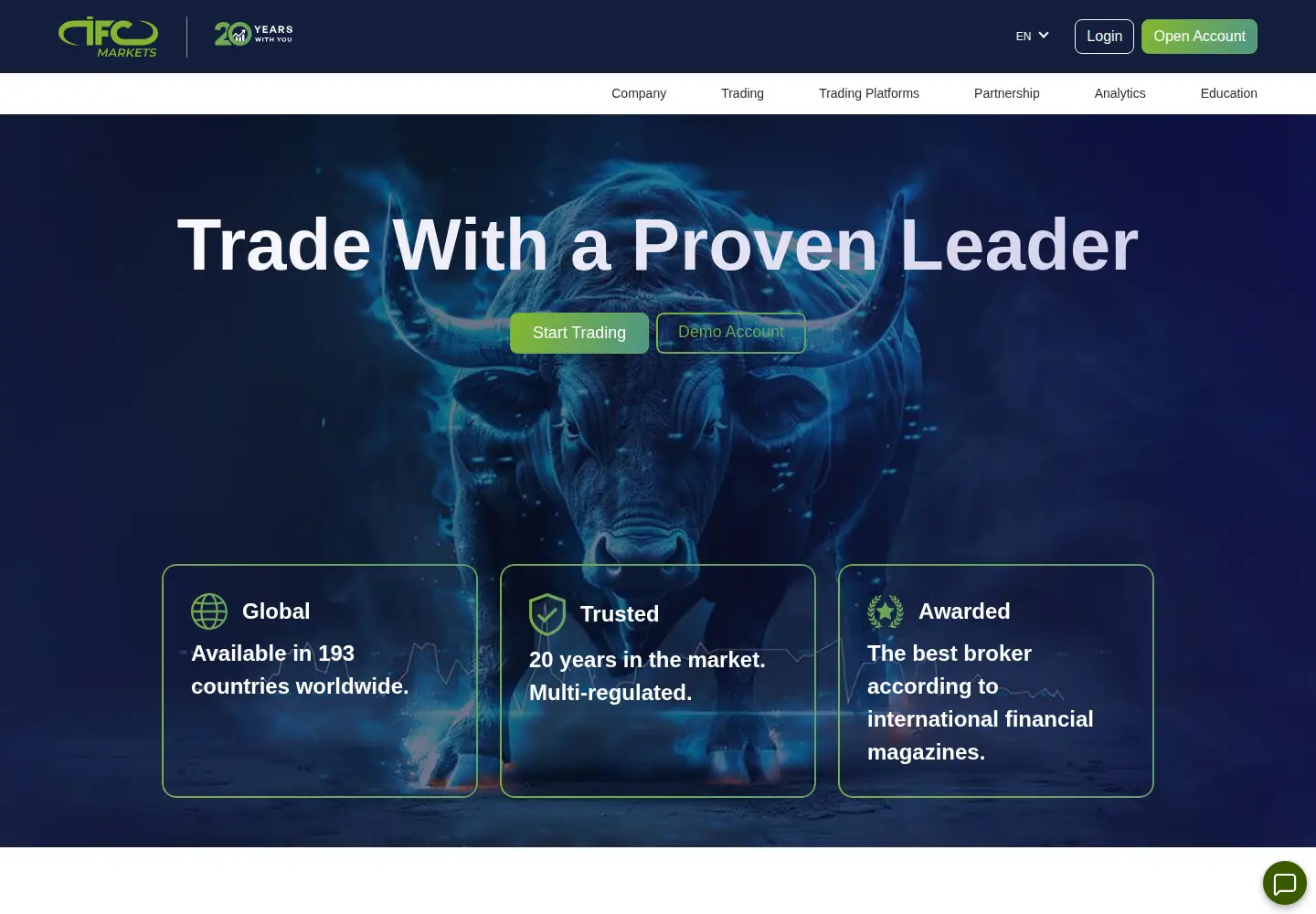 Screenshot of ifcmarkets.com