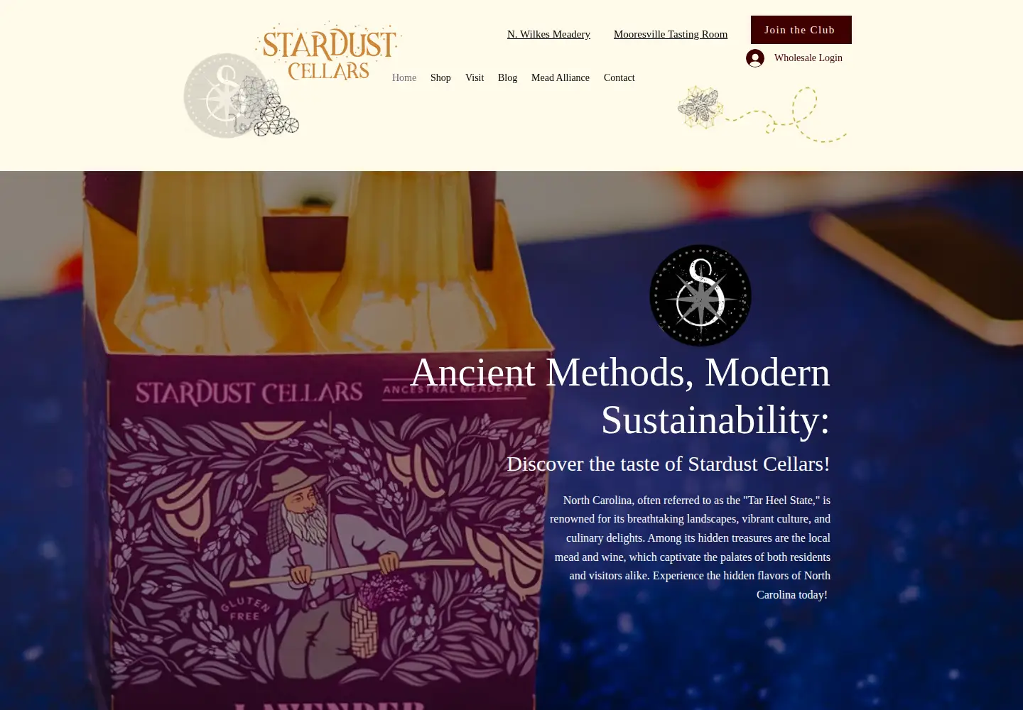 Screenshot of stardustcellars.com