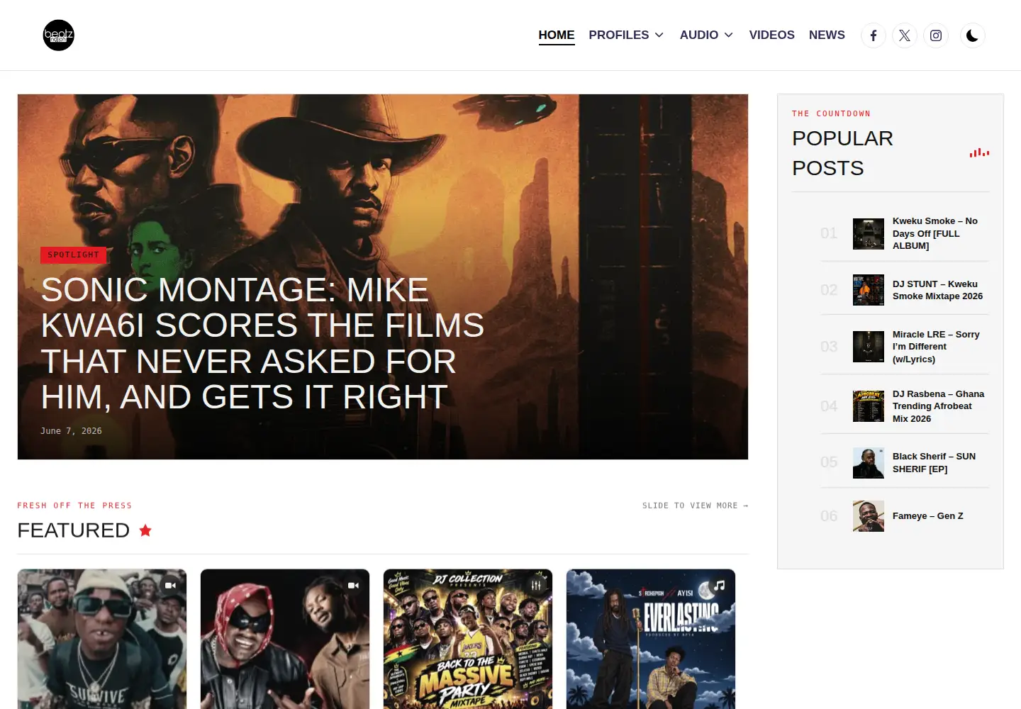 Screenshot of beatznation.com