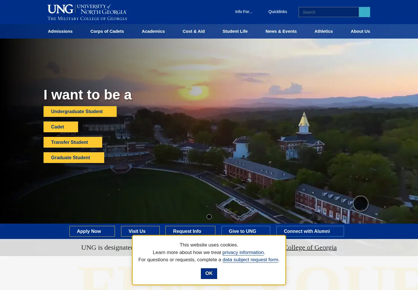 Screenshot of ung.edu
