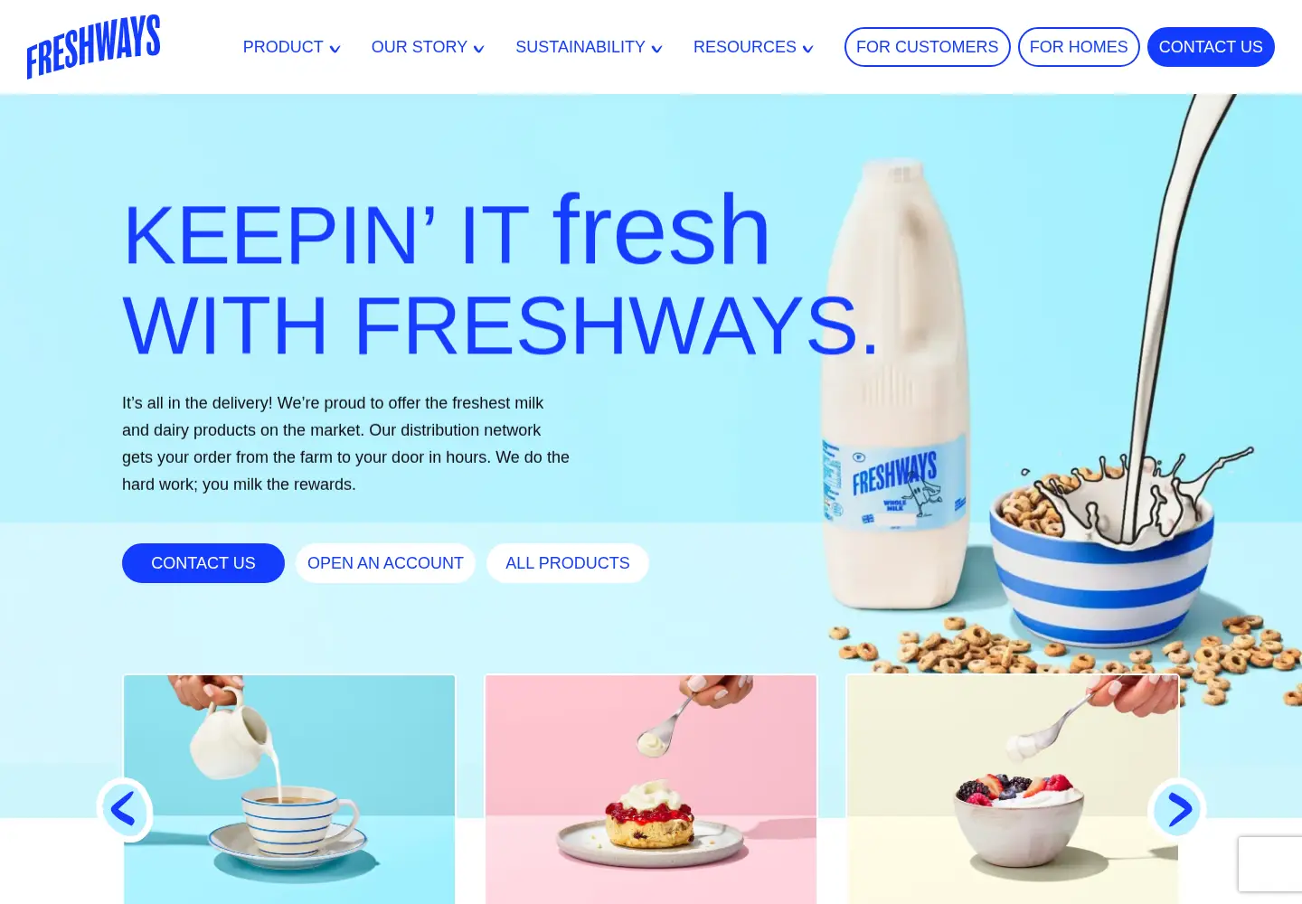 Captured homepage of freshways.co.uk in the current scan