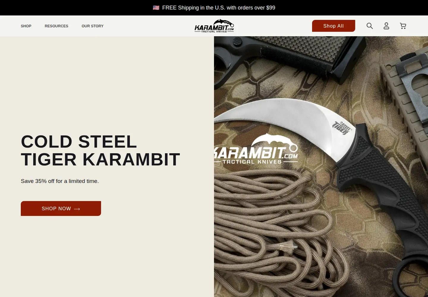Screenshot of karambit.com