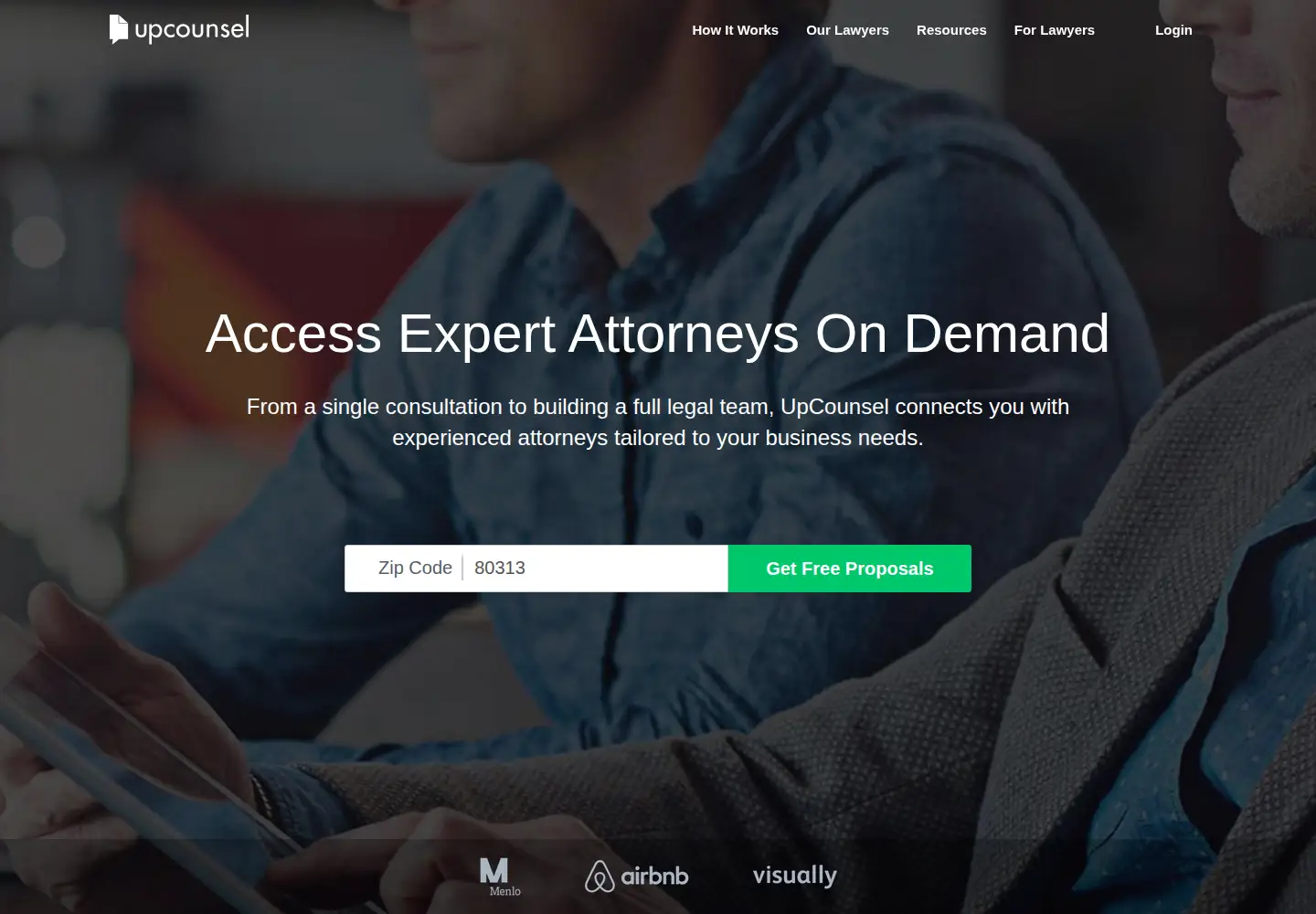 Screenshot of upcounsel.com