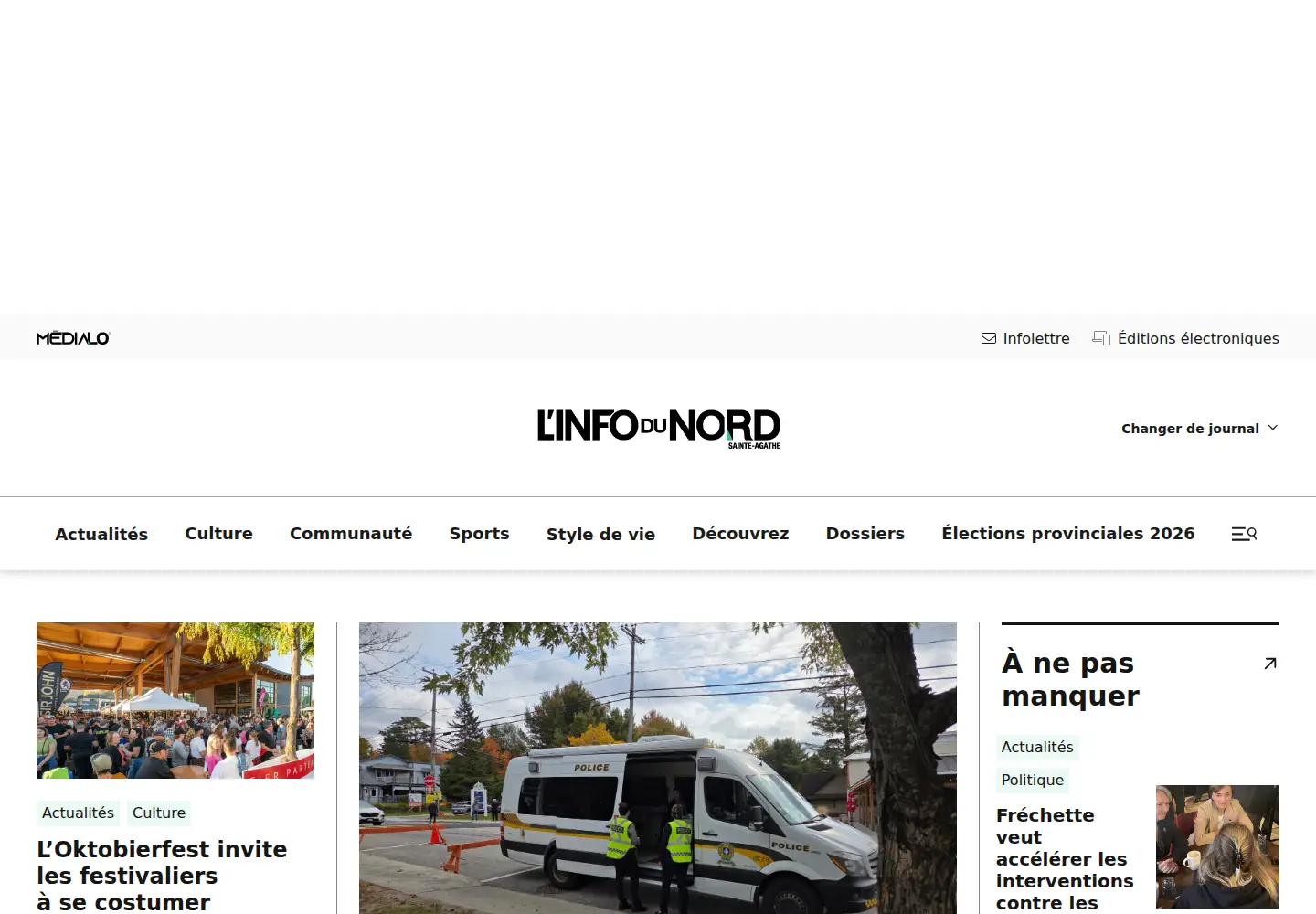 Screenshot of infodunordsainteagathe.ca
