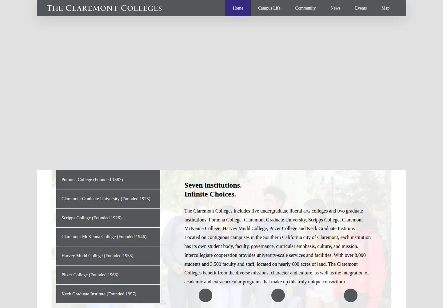 Screenshot of claremont.edu
