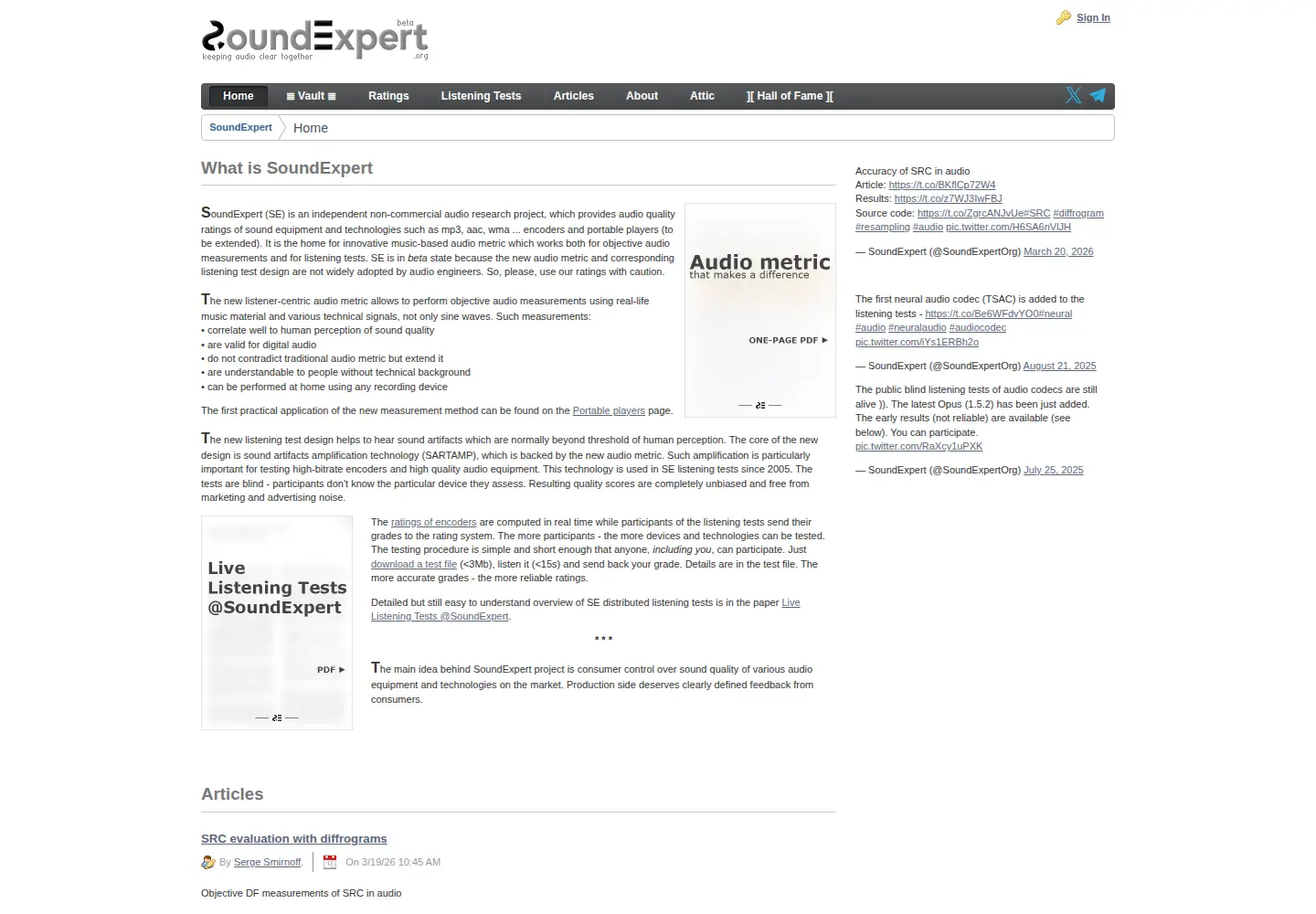 Screenshot of soundexpert.org