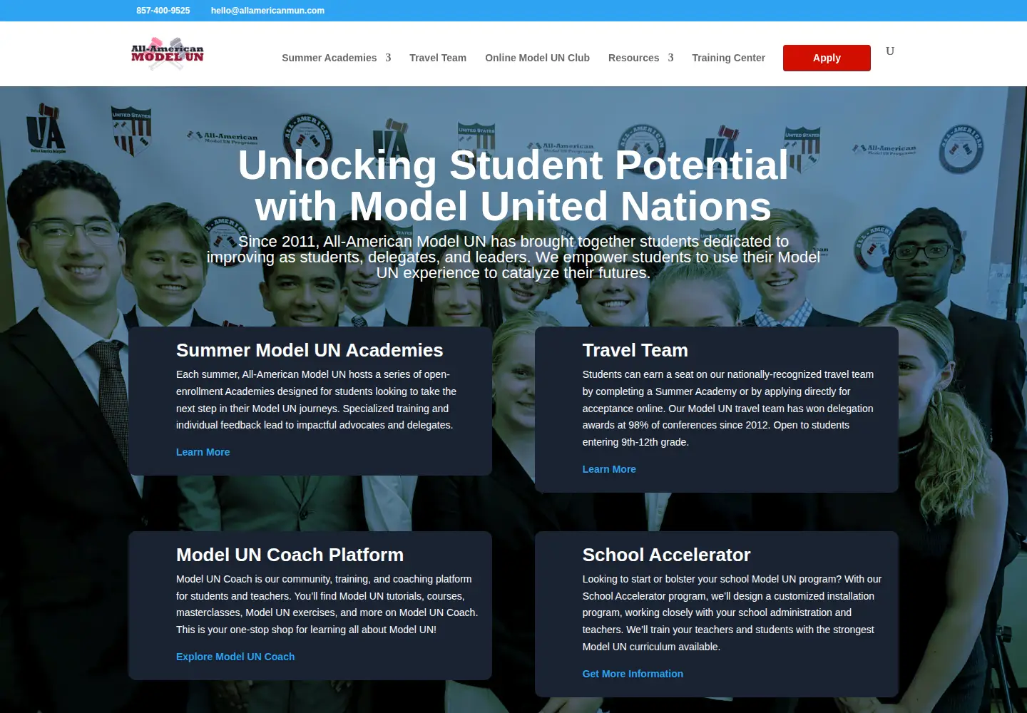Screenshot of allamericanmun.com