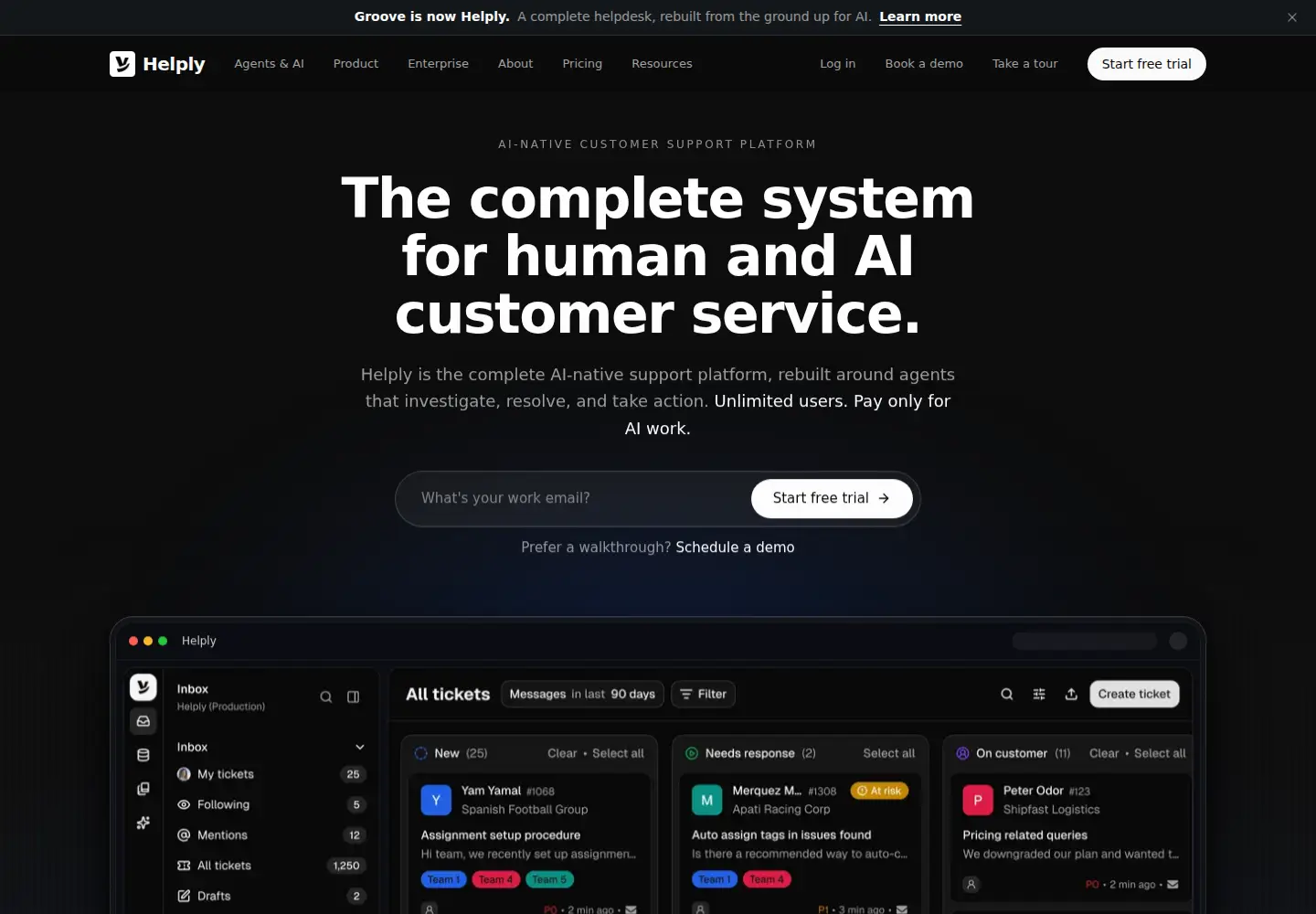 Screenshot of groovehq.com