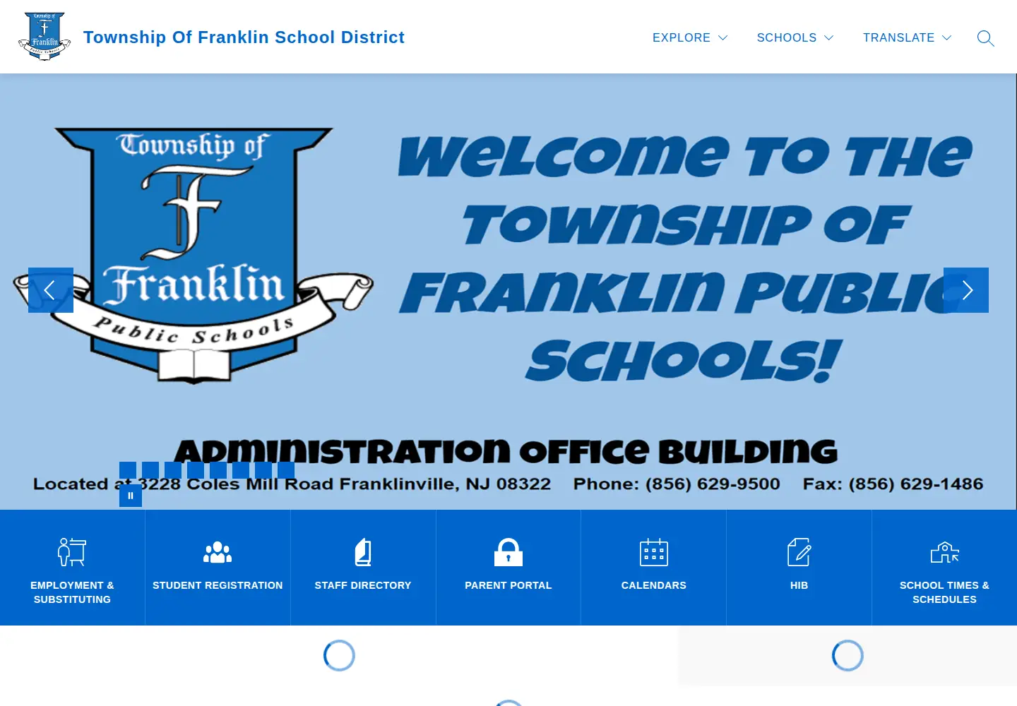 Captured homepage of franklintwpschools.org in the current scan