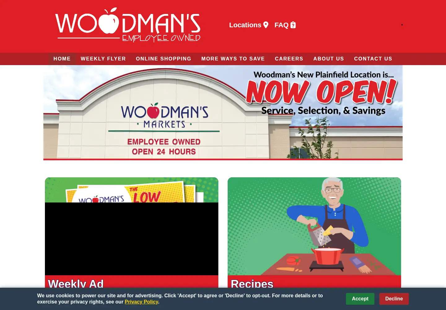 Screenshot of woodmans-food.com
