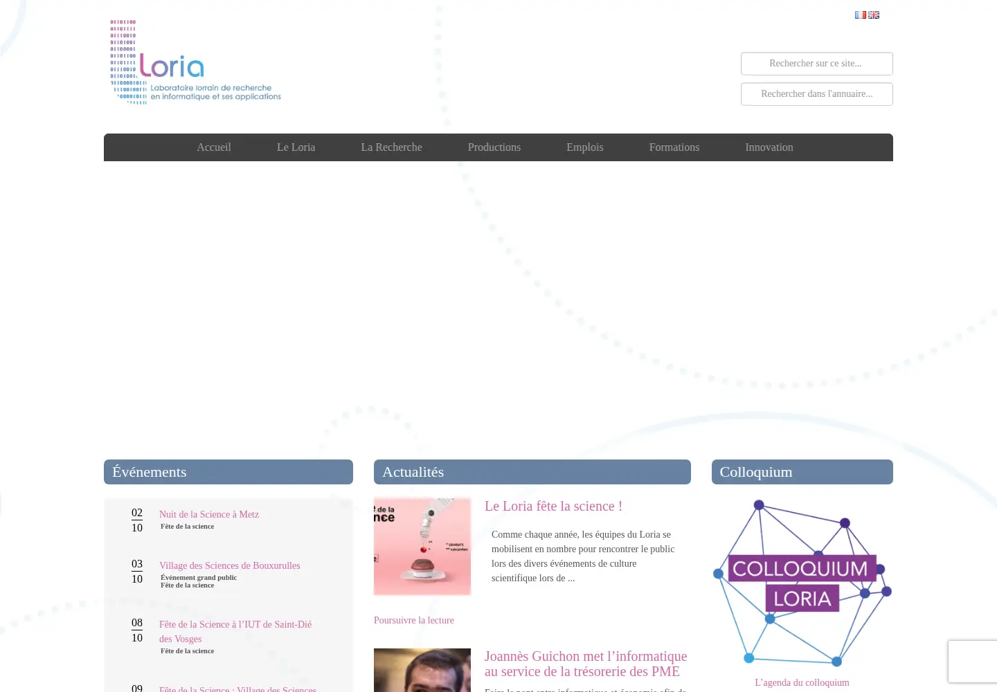 Screenshot of loria.fr