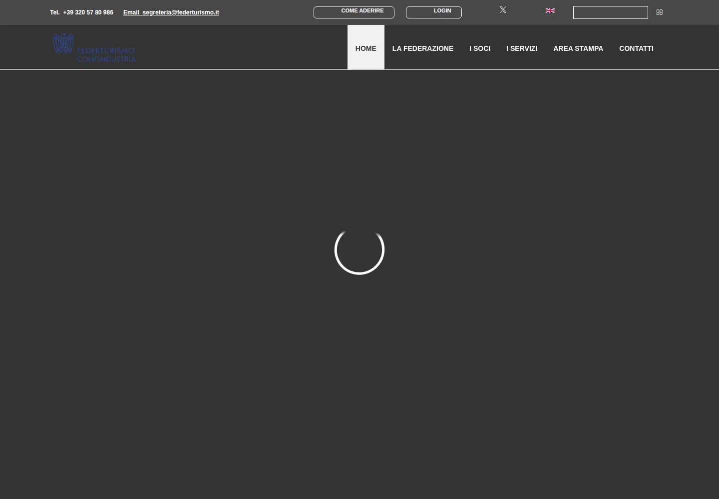 Captured homepage of federturismo.it in the current scan