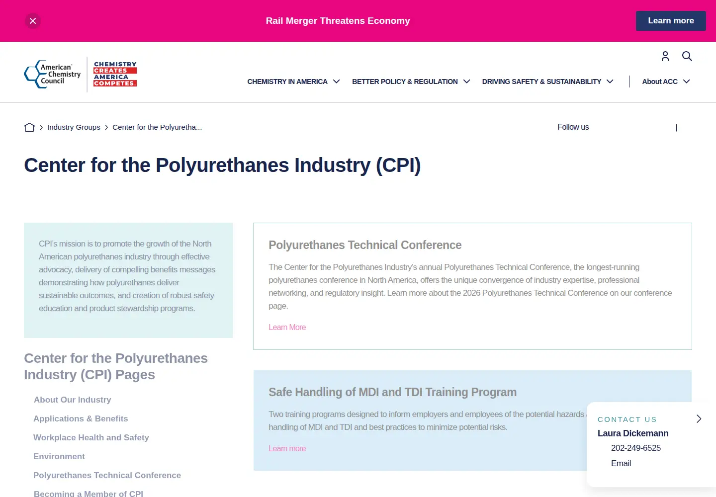Screenshot of polyurethane.org