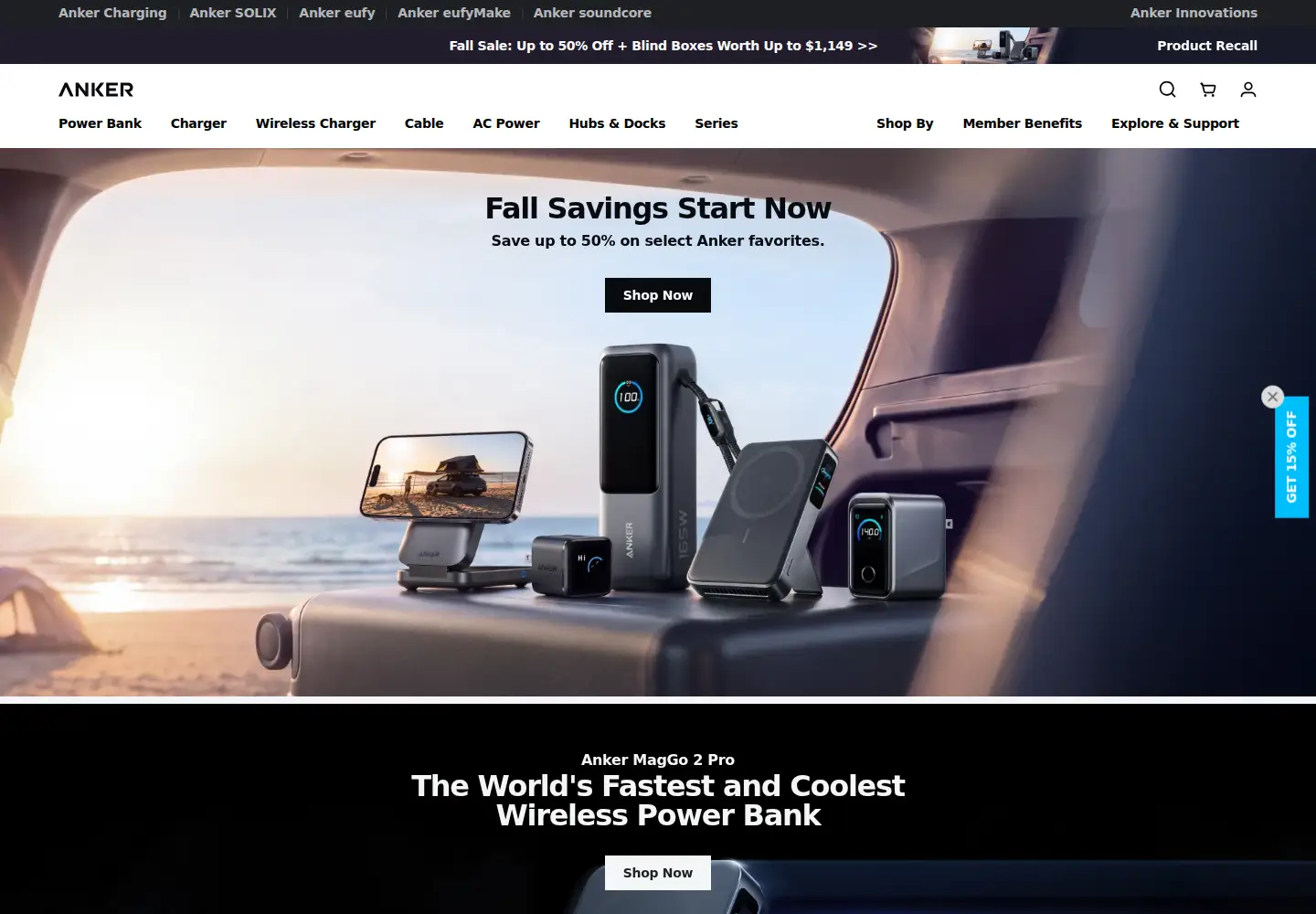 Screenshot of anker.com