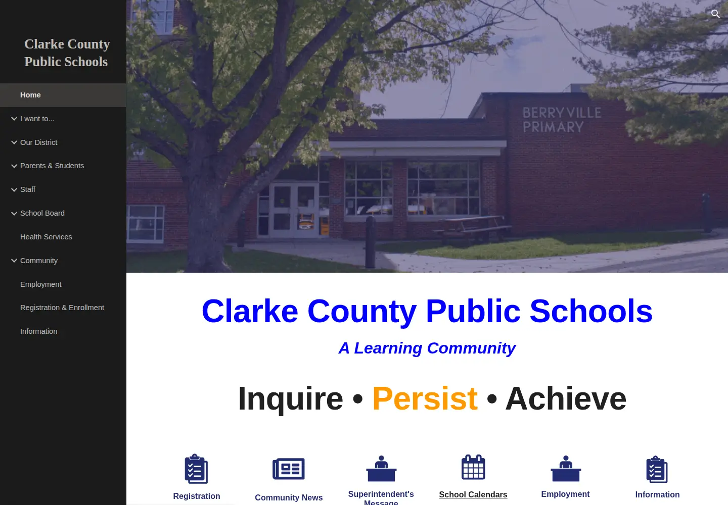 Captured homepage of clarke.k12.va.us in the current scan