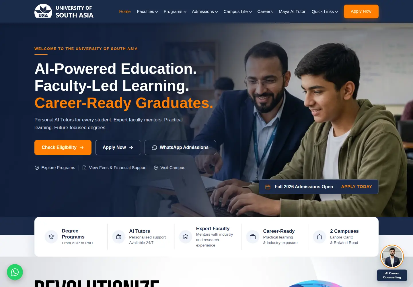 Screenshot of usa.edu.pk