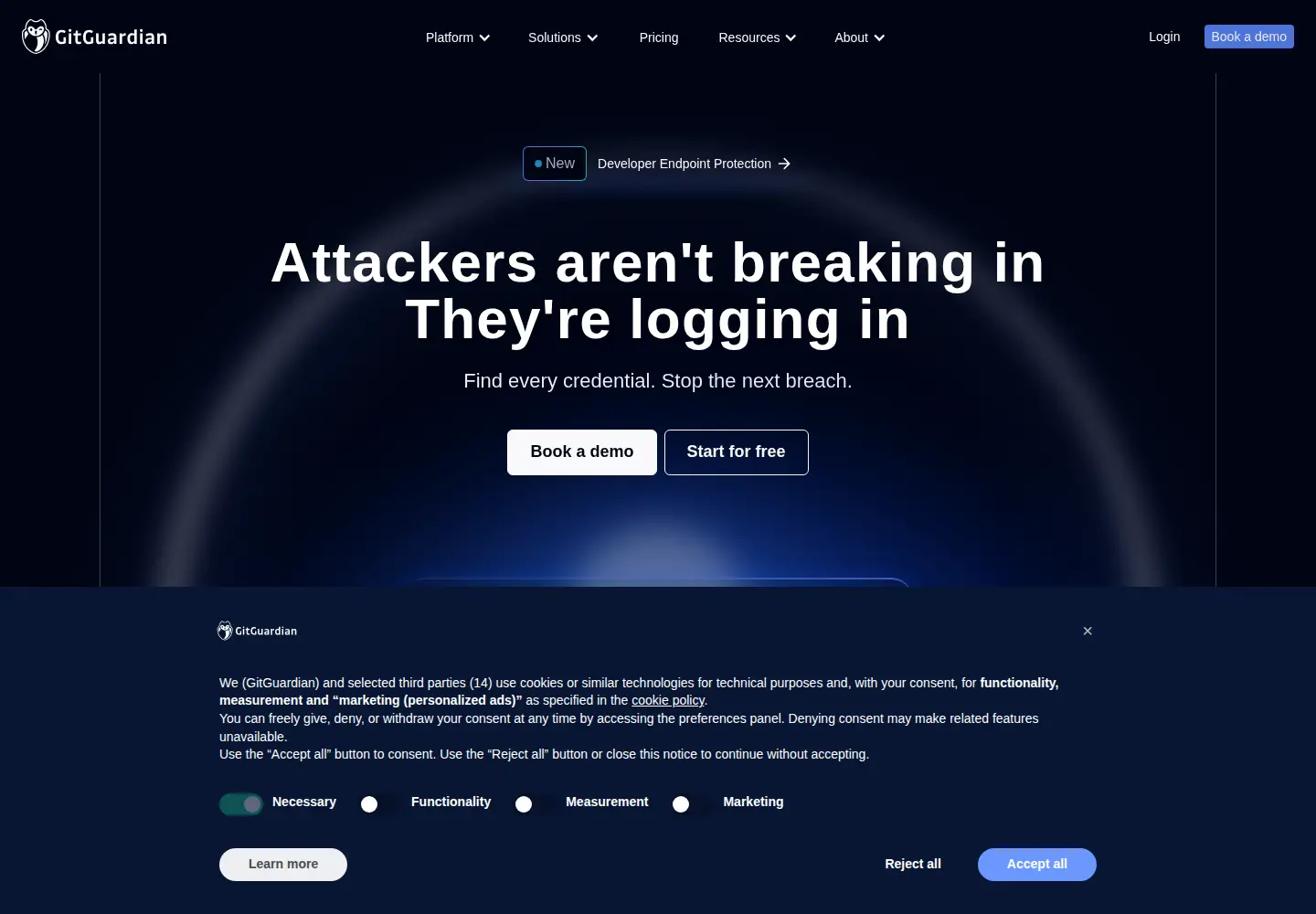 Screenshot of gitguardian.com