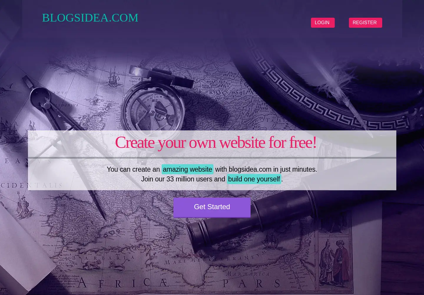 Captured homepage of blogsidea.com in the current scan