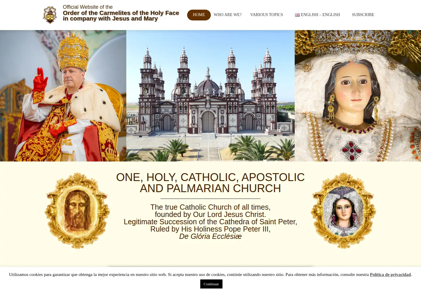 Screenshot of palmarianchurch.org