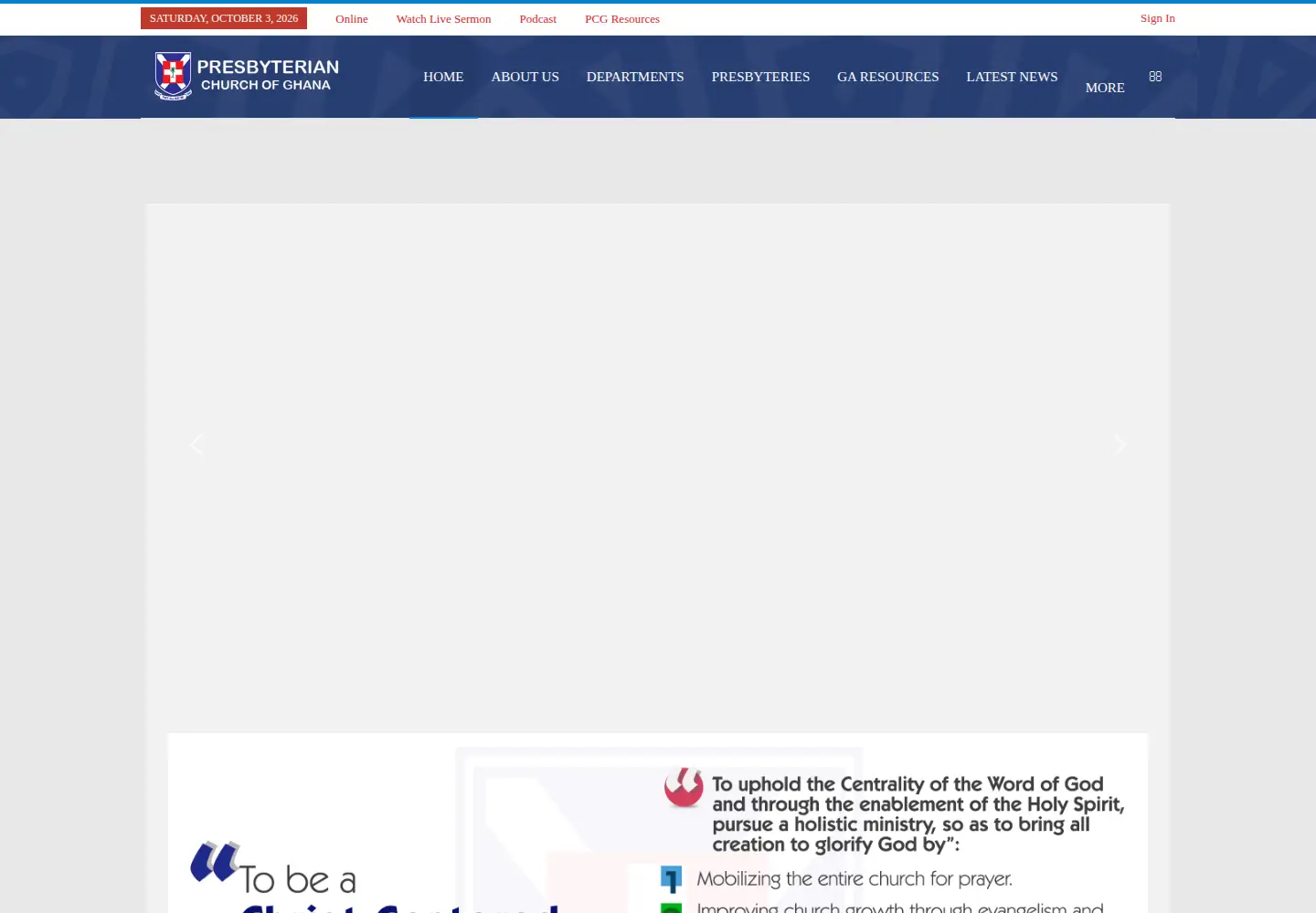 Captured homepage of pcgonline.org in the current scan