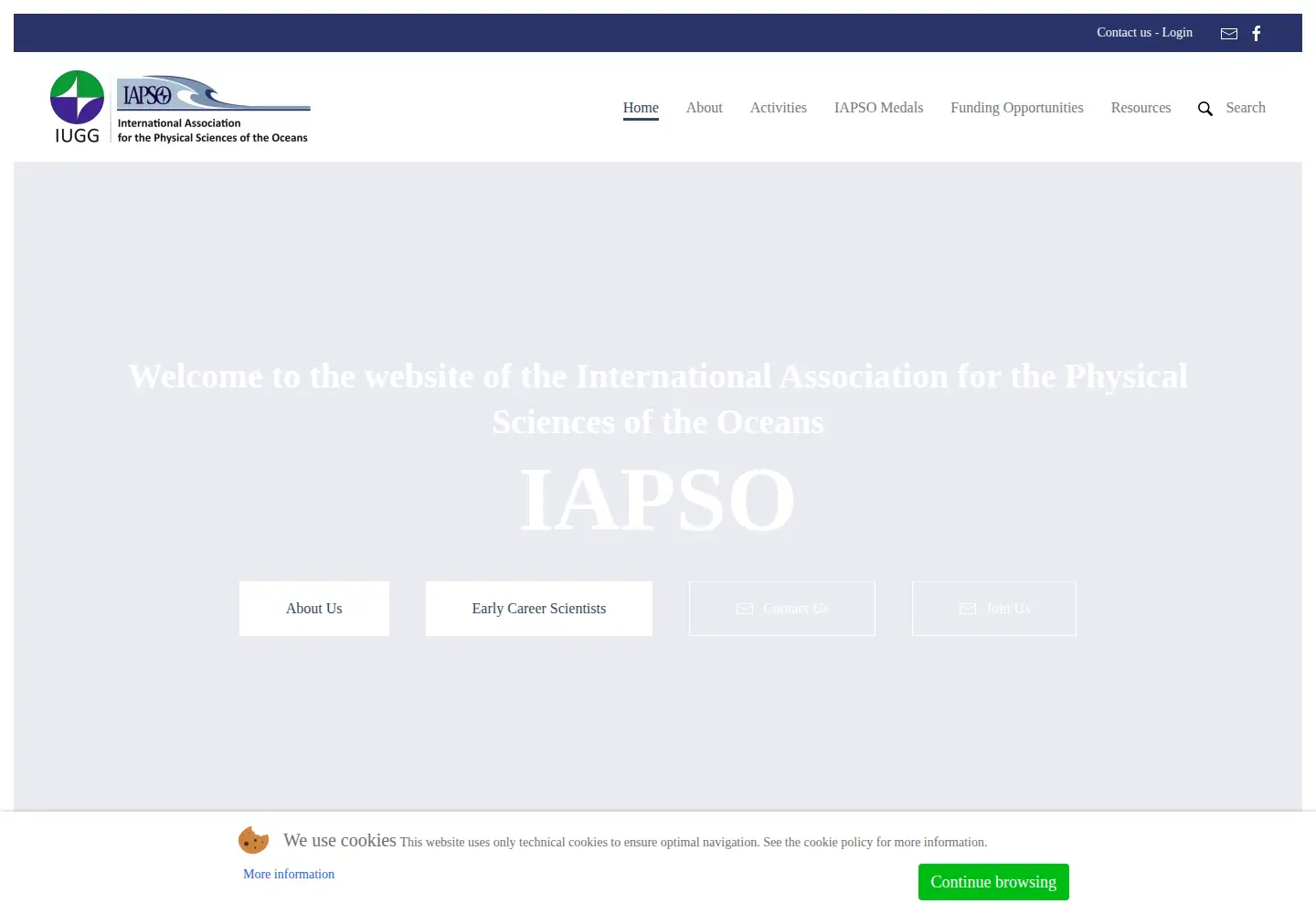 Screenshot of iapso-ocean.org
