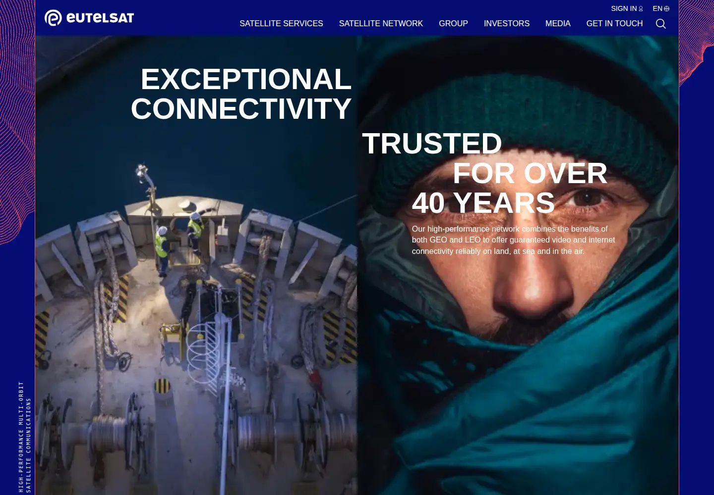 Screenshot of eutelsat.com