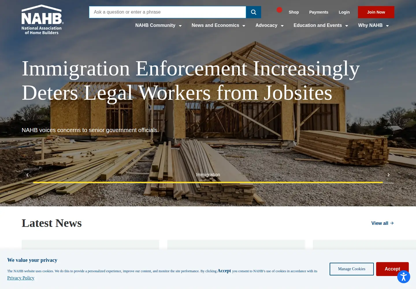Screenshot of nahb.org
