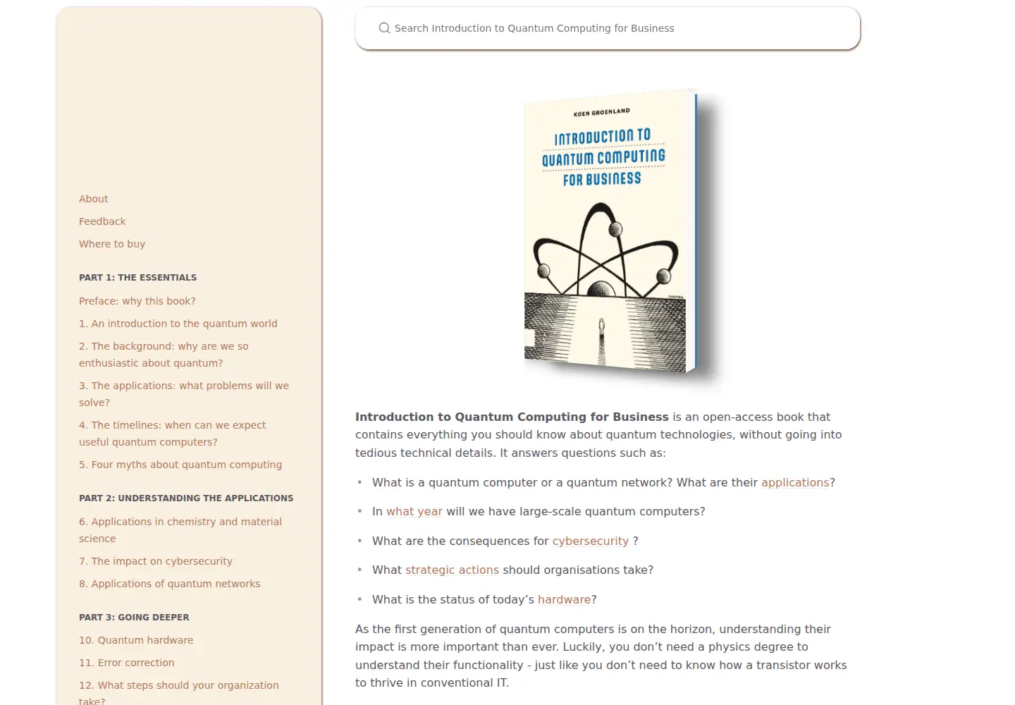 Captured homepage of introtoquantum.org in the current scan