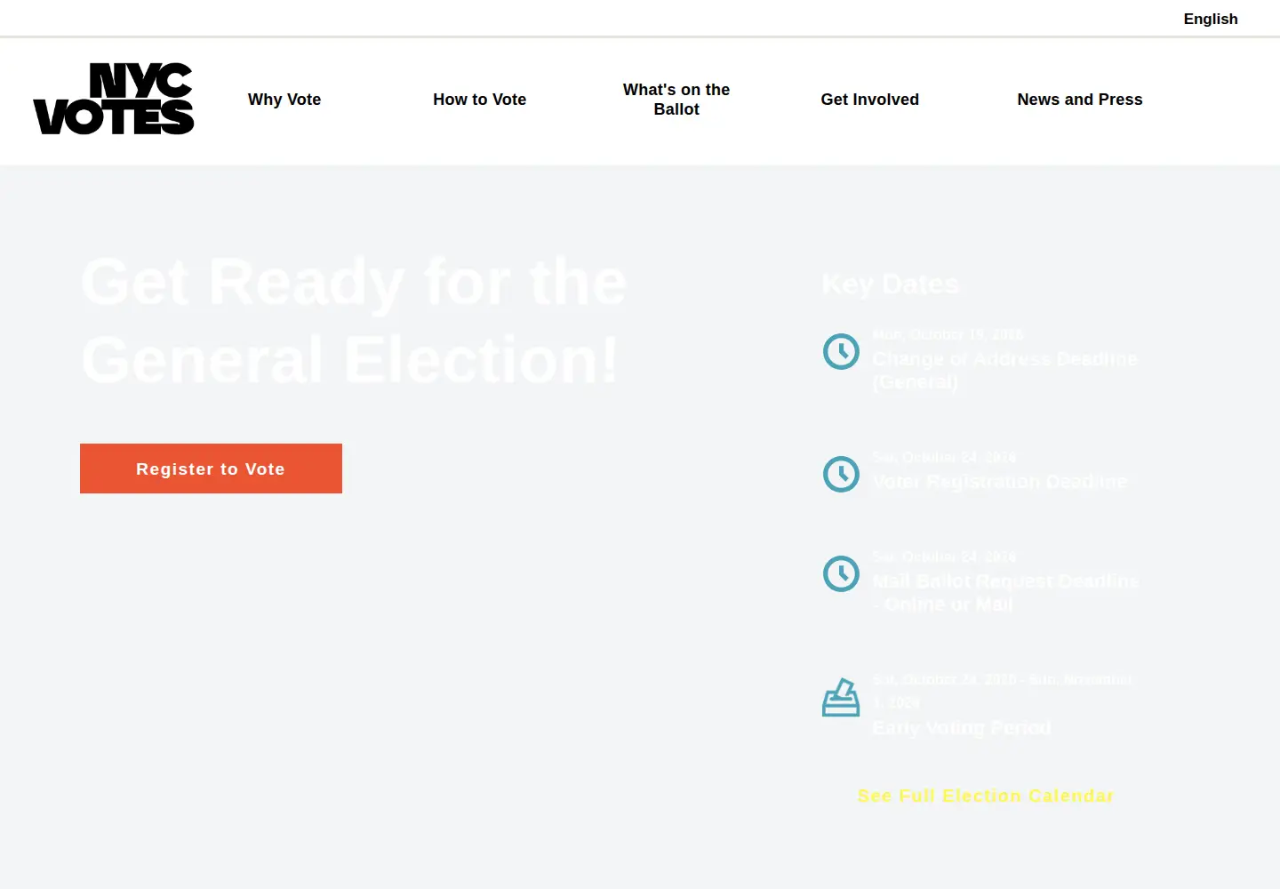 Screenshot of nycvotes.org