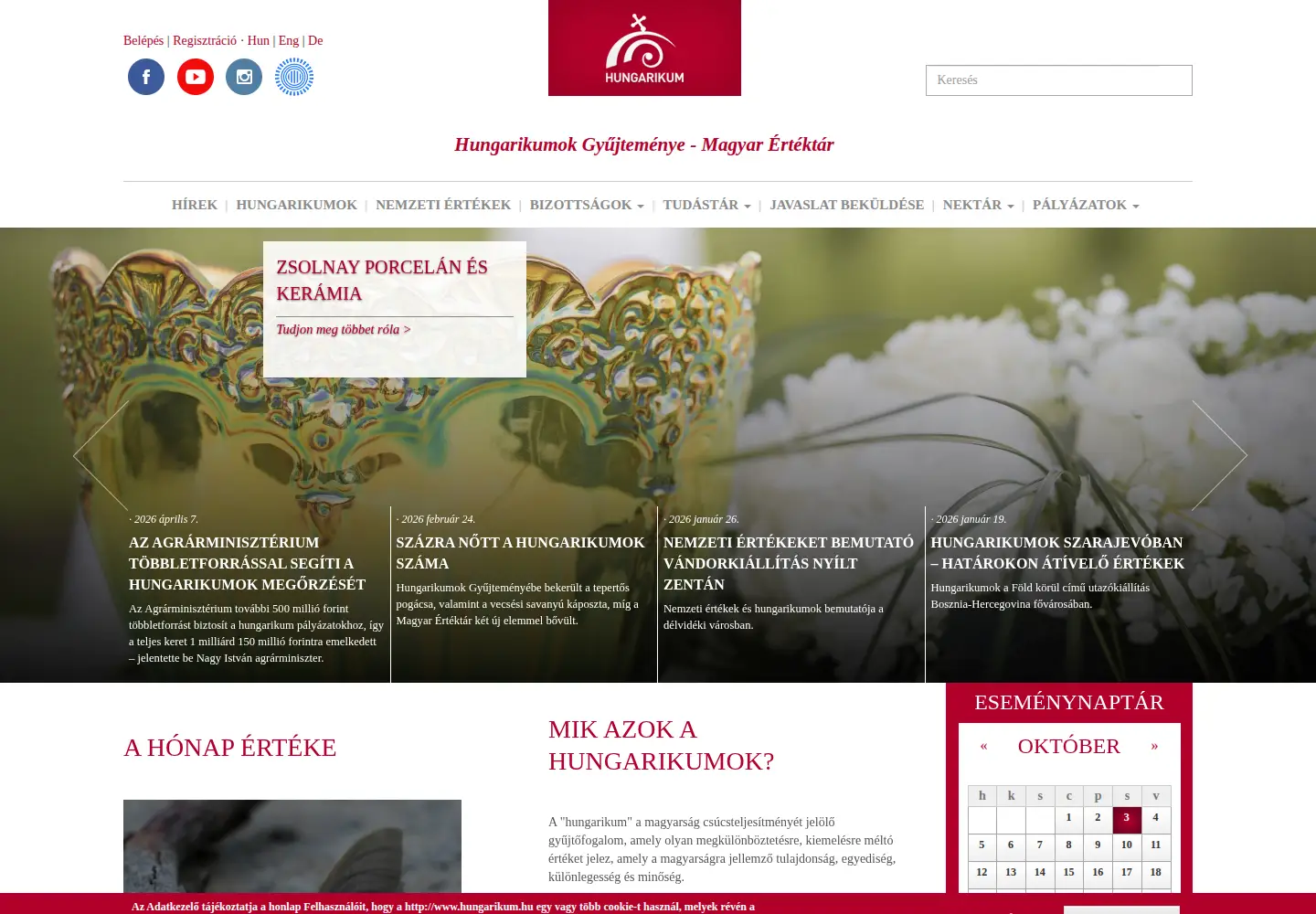Screenshot of hungarikum.hu