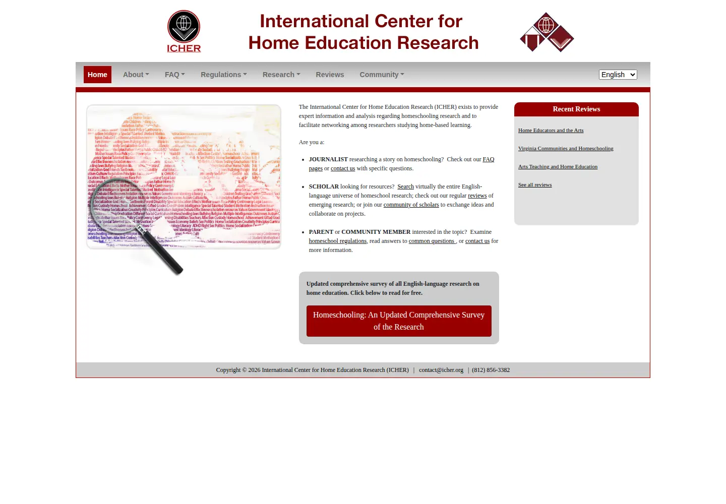 Screenshot of icher.org