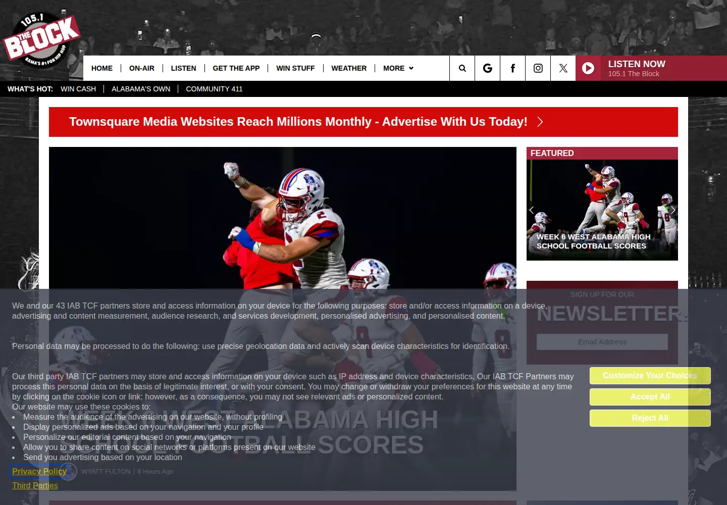 Screenshot of 1051theblock.com