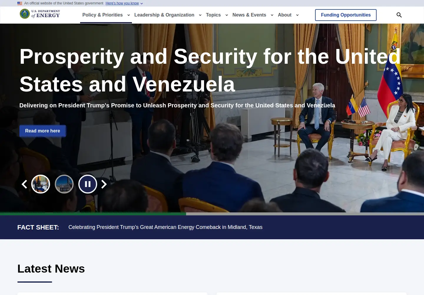 Screenshot of doe.gov