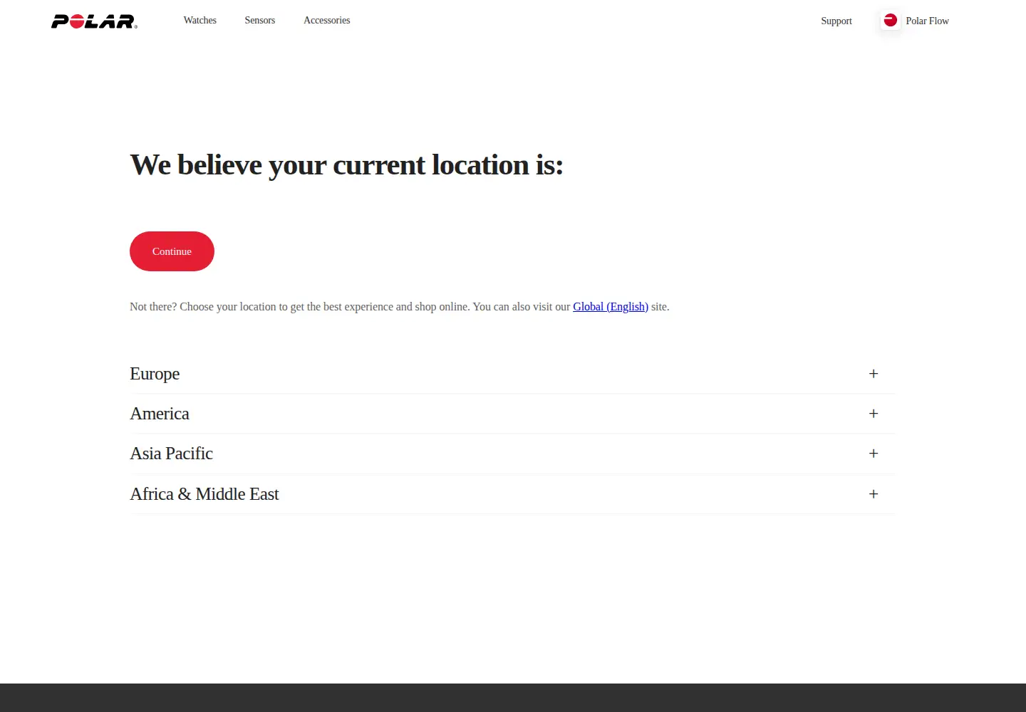 Screenshot of polar.com