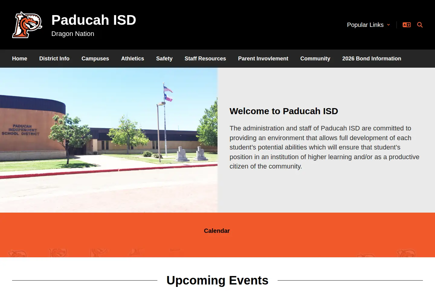 Captured homepage of paducahisd.org in the current scan