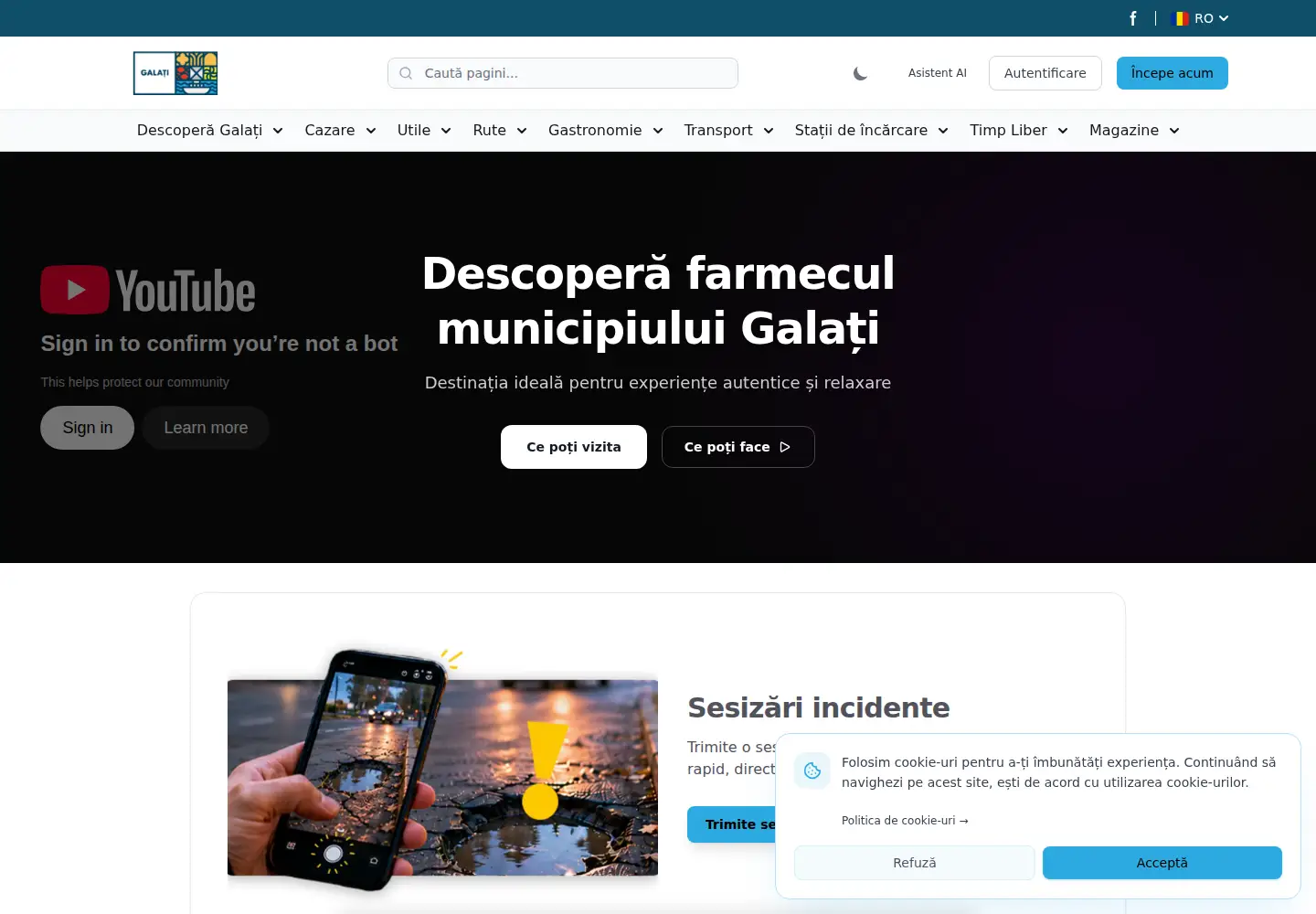 Screenshot of galaticityapp.ro