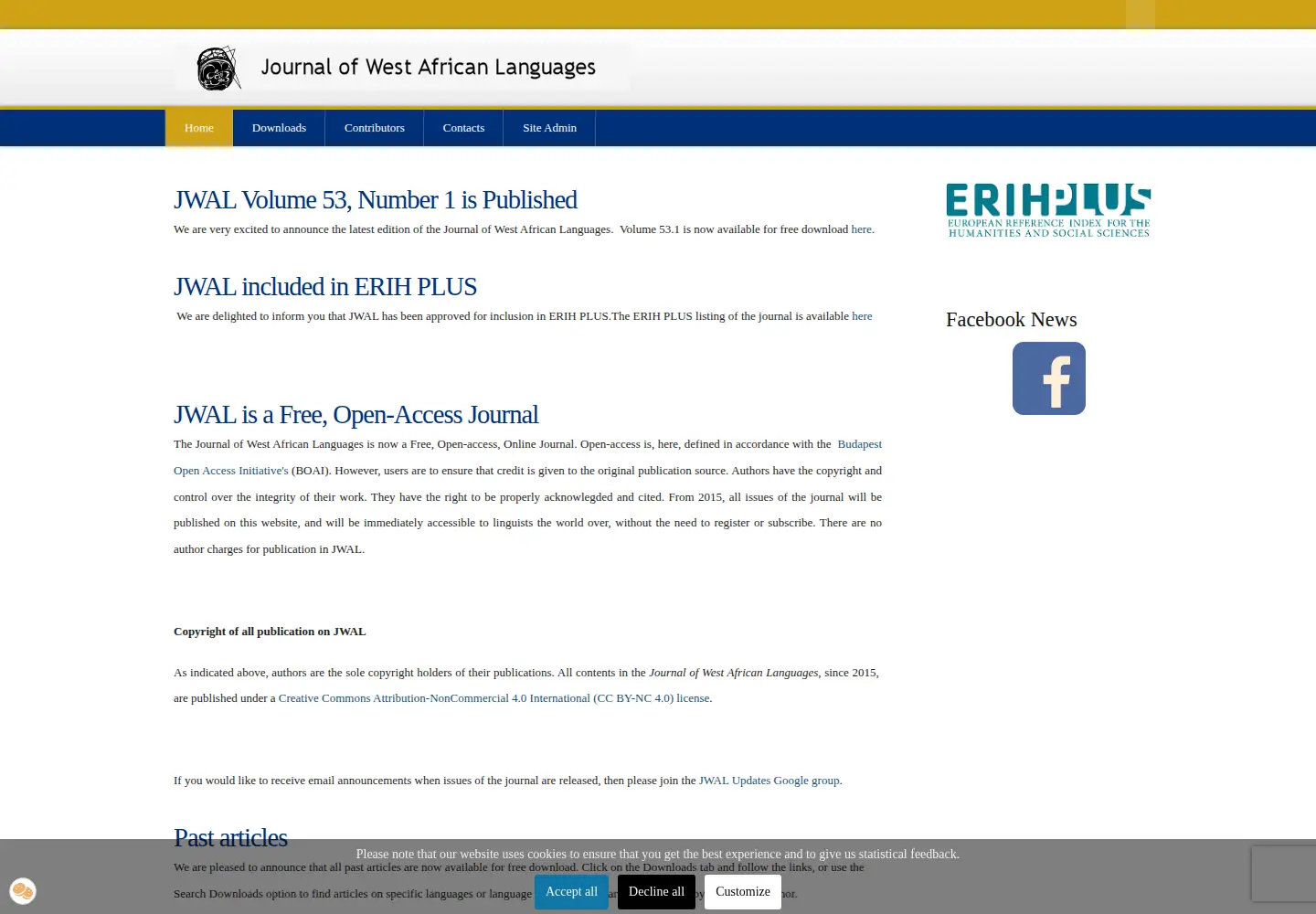 Screenshot of journalofwestafricanlanguages.org