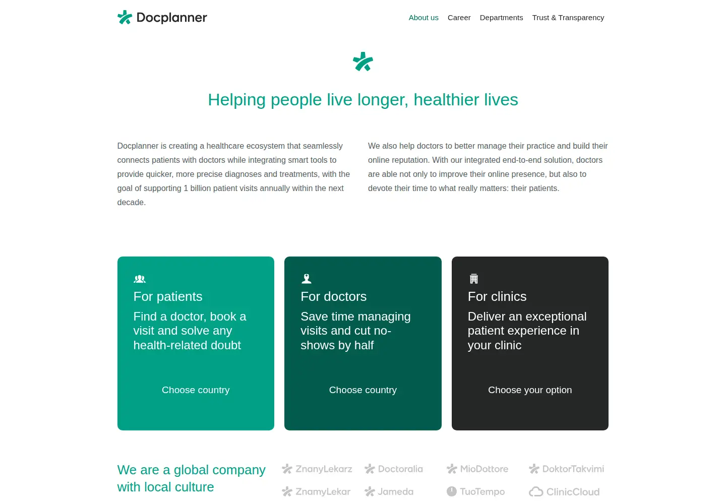 Captured homepage of docplanner.com in the current scan