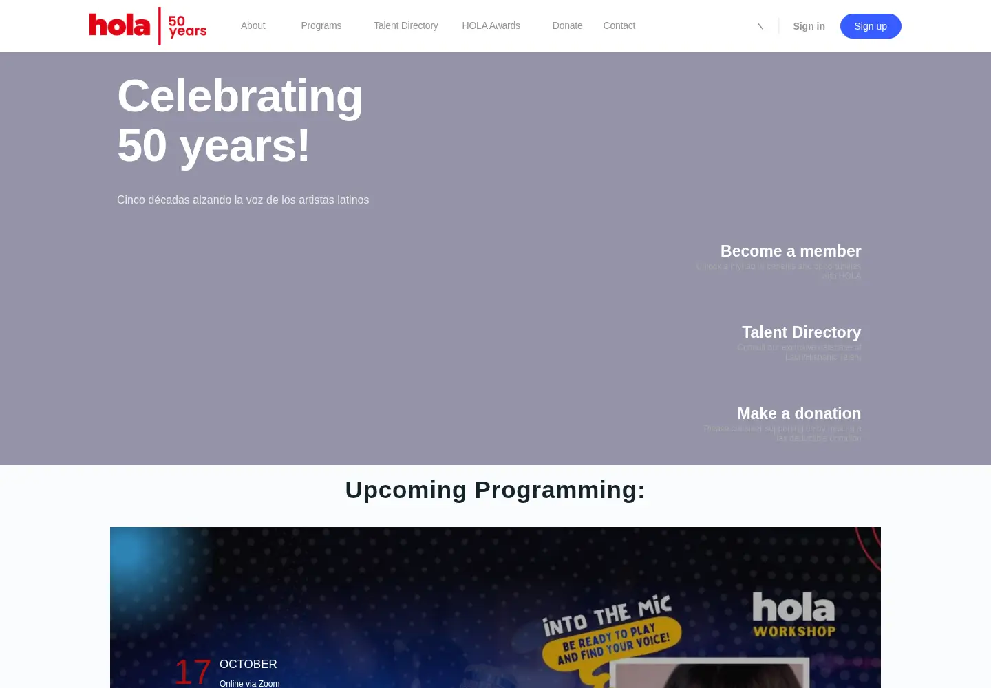 Screenshot of holaofficial.org
