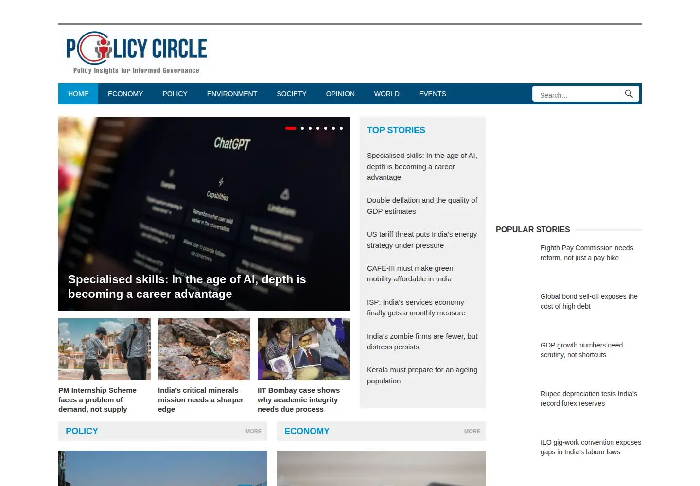 Screenshot of policycircle.org