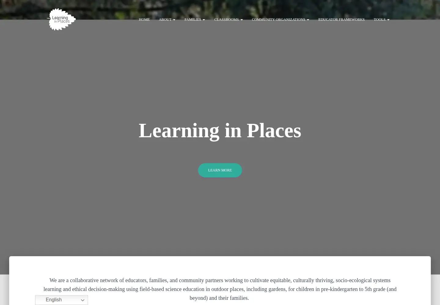Screenshot of learninginplaces.org