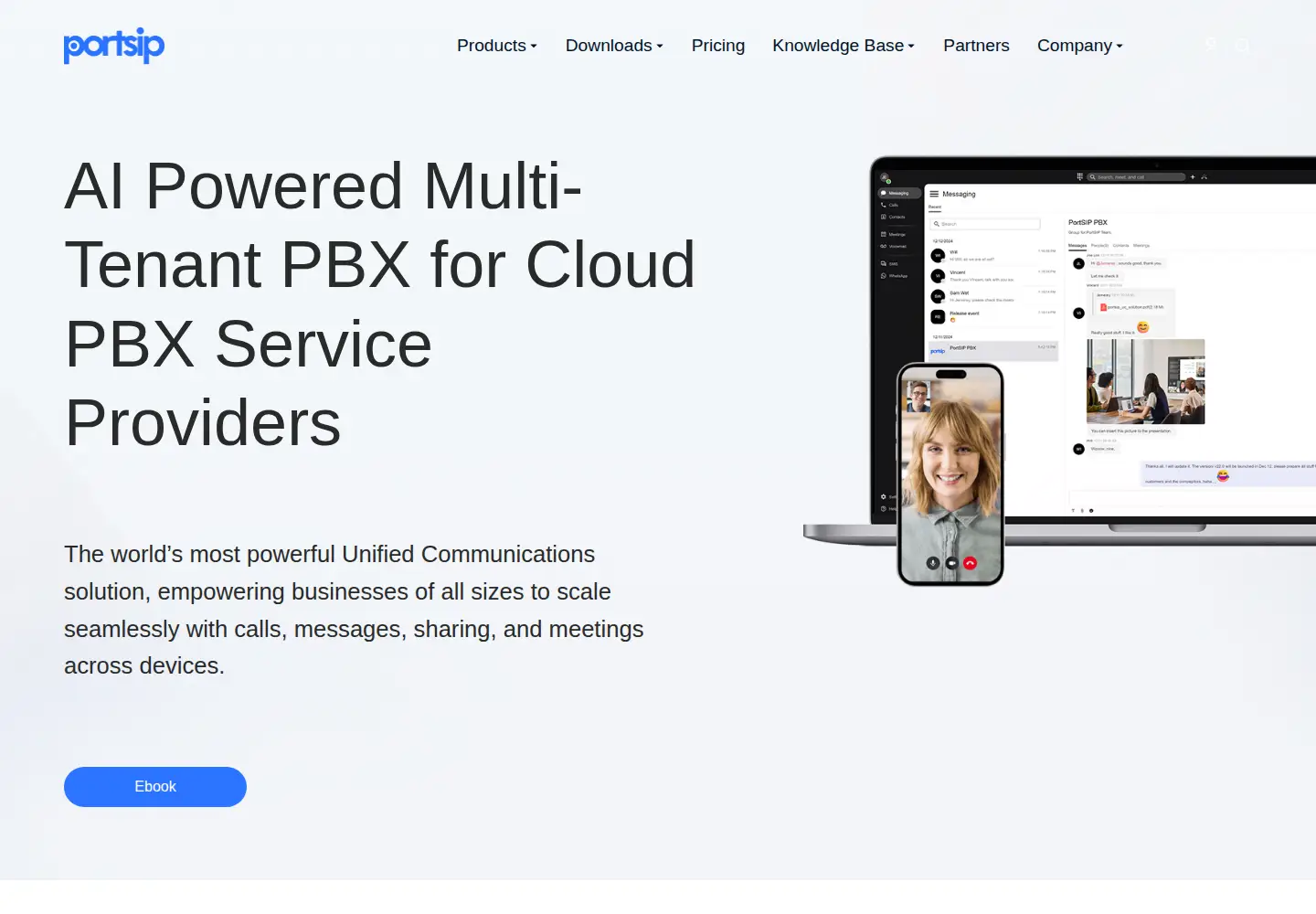 Screenshot of portsip.com